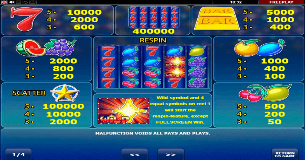 Wild Respin Symbols & Paytable Wild Respin Symbols & Paytable